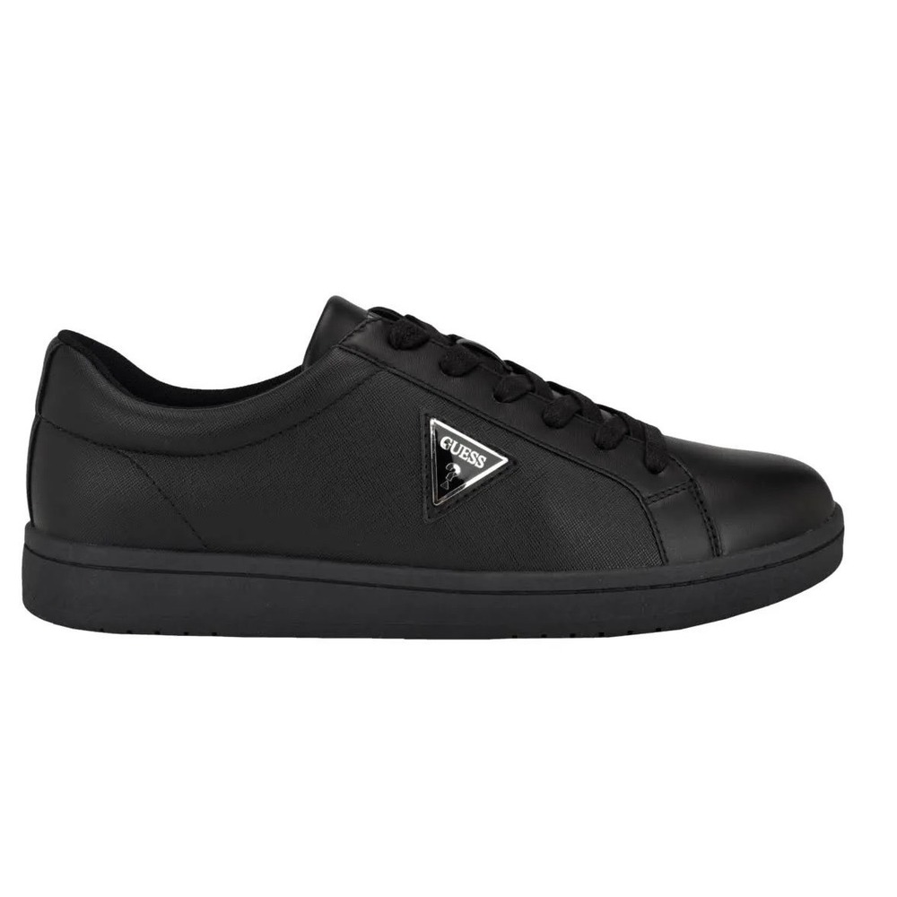 Guess Lacket Mens Black Faux Leather Low Top Sneakers Size 10 M NEW - Picture 8 of 12
